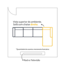 Ver imagem 5 de Sofá Beny com Chaise Direita, 3 Lugares, Estofado em Linho, Base em Madeira, 2,00x1,40. Bege