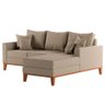 Sofá Beny com Chaise Direita, 3 Lugares, Estofado em Linho, Base em Madeira, 2,00x1,40. - 3