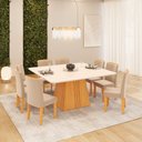 Ver imagem 2 de Conjunto de Mesa Itália Dj Móveis com 8 Cadeiras Zoe