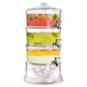 Suqueira Tripla Acrilica 10 Litros Kit Dispenser 3 em 1 Independente Empilhavel para Agua e Suco Uso - 4