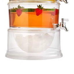 Suqueira Tripla Acrilica 10 Litros Kit Dispenser 3 em 1 Independente Empilhavel para Agua e Suco Uso - 6