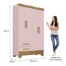 Quarto Infantil Completo Guarda Roupa 4 Portas 2 Gavetas com Cômoda Liz - 5