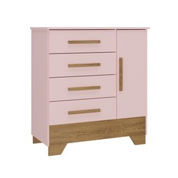 Quarto Infantil Completo Guarda Roupa 4 Portas 2 Gavetas com Cômoda Liz - 4