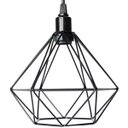 Ver imagem 4 de Pendente Aramado Teto Diamante Luminária Lustre Retrô Balcão + Lâmpada Led ST64 Vintage Preto