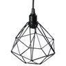 Pendente Aramado Teto Diamante Luminária Lustre Retrô Balcão + Lâmpada Led ST64 Vintage Preto - 5