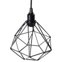 Ver imagem 5 de Pendente Aramado Teto Diamante Luminária Lustre Retrô Balcão + Lâmpada Led ST64 Vintage Preto