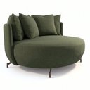 Ver imagem 3 de Poltrona Redonda Decorativa 2 Lugares com Almofadas 150cm Soho