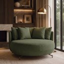 Ver imagem 1 de Poltrona Redonda Decorativa 2 Lugares com Almofadas 150cm Soho