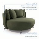 Ver mais imagens de Poltrona Redonda Decorativa 2 Lugares com Almofadas 150cm Soho