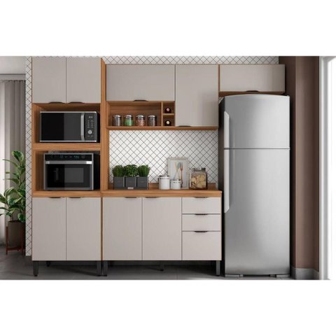 Cozinha Modulada Demóbile 4 Peças Firenze C4p251 Amendola/nude Prime Tx
