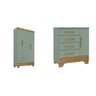 Quarto Infantil Completo Guarda Roupa 4 Portas 2 Gavetas com Cômoda Liz - 2