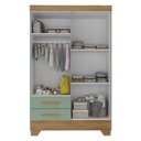 Ver mais imagens de Quarto Infantil Completo Guarda Roupa 4 Portas 2 Gavetas com Cômoda Liz Verde/Fosco/Nature