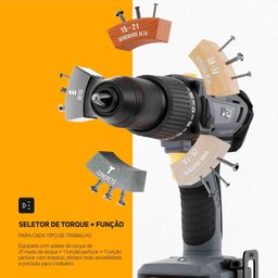 Parafusadeira e Furadeira de Impacto 1/2" K21 Id03 À Bateria com 20 Níveis de Torque 60 Nm Wap - 8