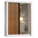 Ver imagem 2 de Guarda-Roupa Solteiro Madesa Dallas 2 Portas de Correr com Espelho 2 Gavetas Branco/Rustic Cor:Branc