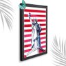 Quadro Decorativo Estatua Liberdade + Vidro 33x25 Escrtório:preto - 1