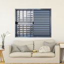Ver imagem 1 de Janela Veneziana de Alumínio 3 Folhas 100 x 80cm Linha Modular com Grade Esquadrias Bergamo Brilhant