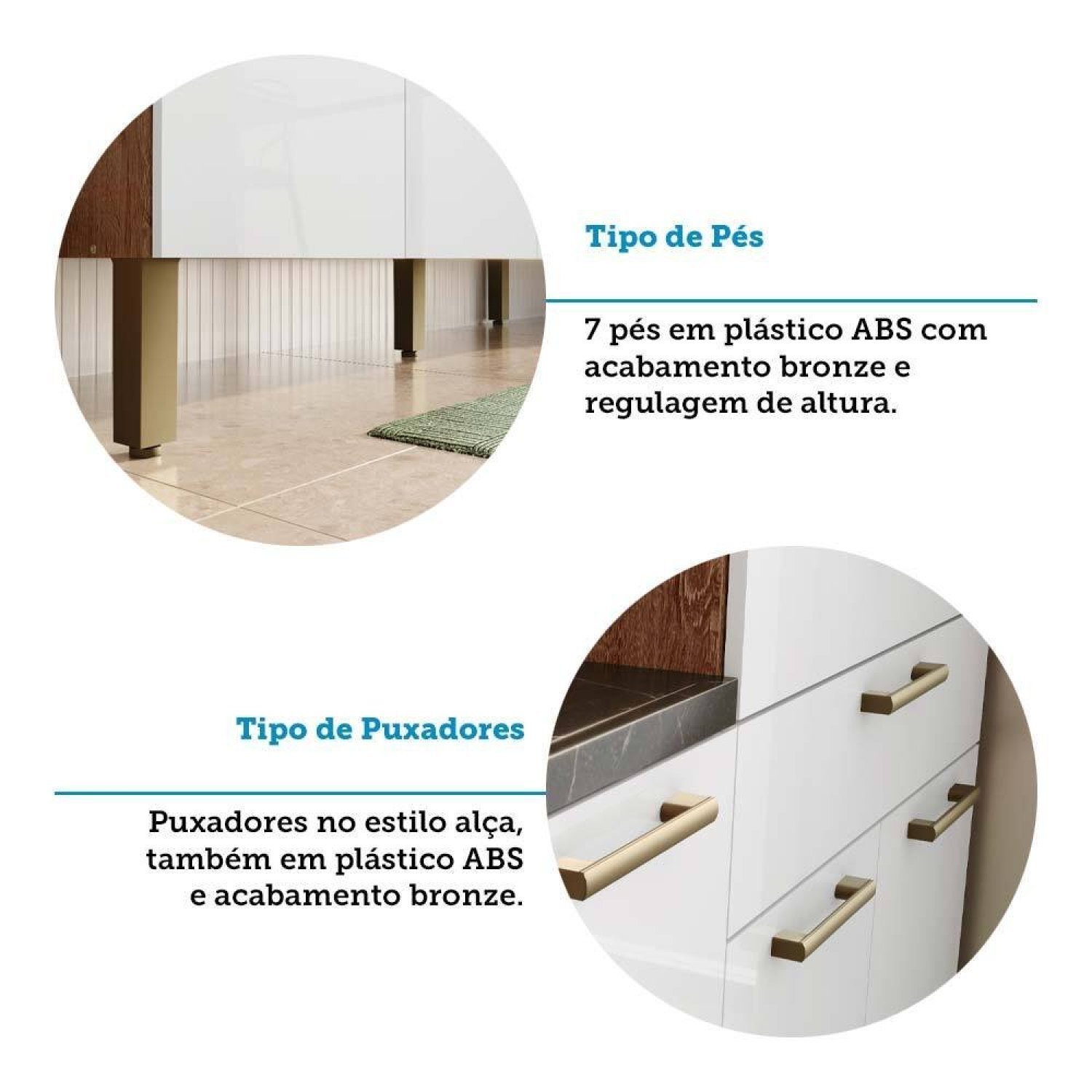 Cozinha Compacta com 12 Portas 2 Gavetas e Espaço para Micro-ondas 100% Mdf Vitis - 9