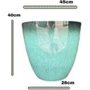 Ver imagem 1 de Vaso para Plantas Grande Decorativo Sala Jardim Alto Brilho e Leve 40cm (liso/azul Piscina)