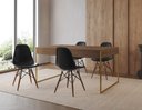 Ver imagem 1 de Conjunto Industrial Filadelfia 120x75 Ferro Dourado Tampo Amendoa 4 Cadeiras Preto