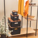 Ver imagem 4 de Caixa Organizadora 23l de Plástico com Tampa de Madeira Acácia - Oikos