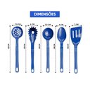 Ver imagem 2 de Jogo Conjunto de Talheres Nylon Utensílios Azul 5 Peças