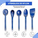 Ver imagem 3 de Jogo Conjunto de Talheres Nylon Utensílios Azul 5 Peças