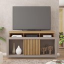 Ver imagem 1 de Rack para TV até 55 Polegadas MDF 136,2cm Frisos Decorativos Valença Marrom