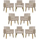 Ver imagem 1 de Kit 8 Poltronas Mari Suede Cores Pé Palito 30 Cm Castanho