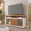 Ver mais imagens de Rack para TV até 55 Polegadas MDF 136,2cm Frisos Decorativos Valença Bege