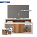 Ver imagem 6 de Rack para TV até 55 Polegadas MDF 136,2cm Frisos Decorativos Valença Bege