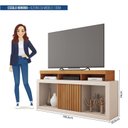 Ver imagem 4 de Rack para TV até 55 Polegadas MDF 136,2cm Frisos Decorativos Valença Bege