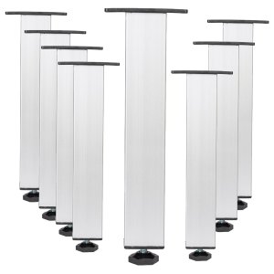 Kit 8 Pé Alumínio 20cm Fosco Cozinha Móveis 40x40 Regulável