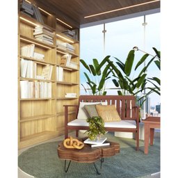 Conjunto para Jardim com 1 Sofá 2 Poltronas 1 Mesa de Centro Madeira Maciça - 9