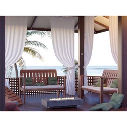 Conjunto para Jardim com 1 Sofá 2 Poltronas 1 Mesa de Centro Madeira Maciça - 10