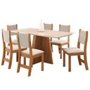 Ver imagem 2 de Conjunto de Jantar Mesa Retangular Jacarta com 6 Cadeiras Sol Bege/Mel/Blonde/Marfim