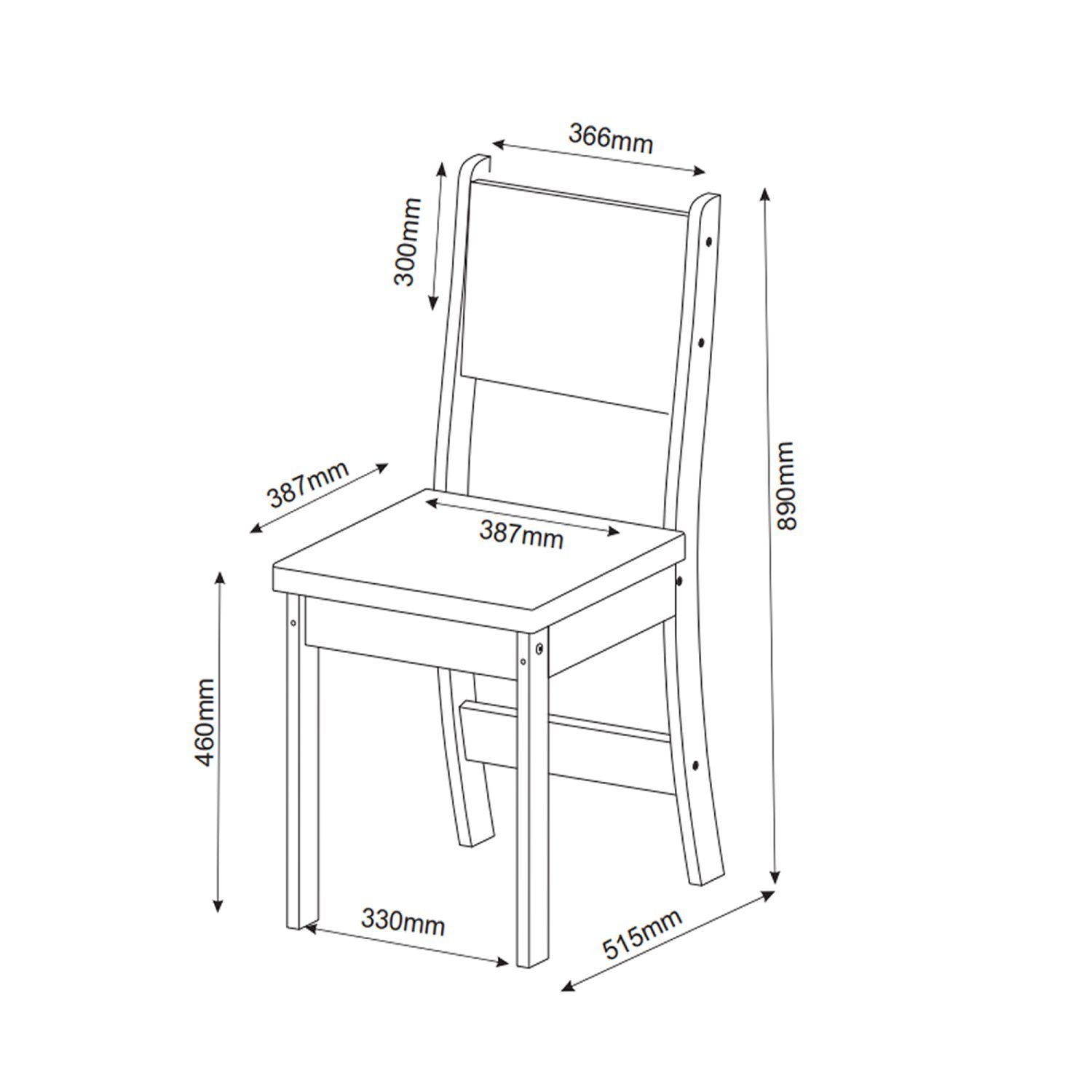 Conjunto de Jantar Mesa Retangular Jacarta com 6 Cadeiras Sol - 4