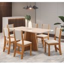 Ver imagem 1 de Conjunto de Jantar Mesa Retangular Jacarta com 6 Cadeiras Sol Bege/Mel/Blonde/Marfim