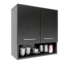 Ver imagem 3 de Armário Aéreo Módulo Suspenso Parede 2 Portas Lavanderia ClickForte Armário Multiuso 2 Portas Preto