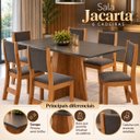 Ver imagem 5 de Mesa de Jantar Retangular Jacarta com 6 Cadeiras Sol Cinza/Mel/Grafite