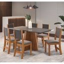 Ver imagem 1 de Mesa de Jantar Retangular Jacarta com 6 Cadeiras Sol Cinza/Mel/Grafite