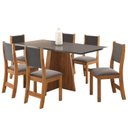 Ver imagem 2 de Mesa de Jantar Retangular Jacarta com 6 Cadeiras Sol Cinza/Mel/Grafite