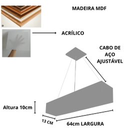 Lustre Pendente Madeira Redondo T8 64x13 Cm para Sala de Estar Sala de Jantar Cor Málaga - 2