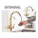 Ver imagem 4 de Torneira Cozinha Gourmet Pia Cuba Filtro Dourada Duas Saídas