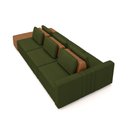 Ver imagem 4 de Sofá Ilha com Encosto e Almofadas Móveis Olimpo 395cm Modulado Linho/pu Verde/caramelo G45 - Gran Be