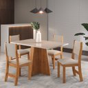 Ver imagem 1 de Conjunto de Jantar Mesa Retangular Ritmos com 4 Cadeiras Sol