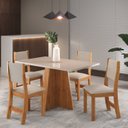 Ver imagem 1 de Conjunto de Jantar Mesa Retangular Ritmos com 4 Cadeiras Sol