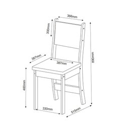 Conjunto de Jantar Mesa Retangular Ritmos com 4 Cadeiras Sol - 4