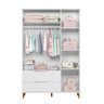 Quarto Bebe Retro Completo Lunna Guarda Roupa 3 Portas Comoda 1 Porta e Berço Branco - Mobili - 4