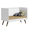 Quarto Bebe Retro Completo Lunna Guarda Roupa 3 Portas Comoda 1 Porta e Berço Branco - Mobili - 3
