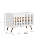 Ver imagem 5 de Quarto Bebe Retro Completo Lunna Guarda Roupa 3 Portas Comoda 1 Porta e Berço Branco - Mobili